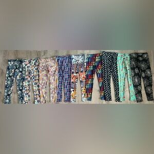 LuLaRoe Disney OS Colorful Patterned Leggings lot of 9 jack skellington Mickey